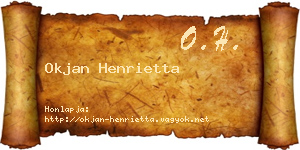 Okjan Henrietta névjegykártya